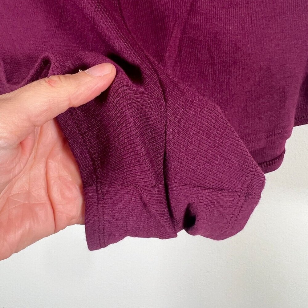 Athleta Well Rested Ribbed Sleep Short Size Small Burgundy Lounge Soft Comfy - Picture 7 of 11
